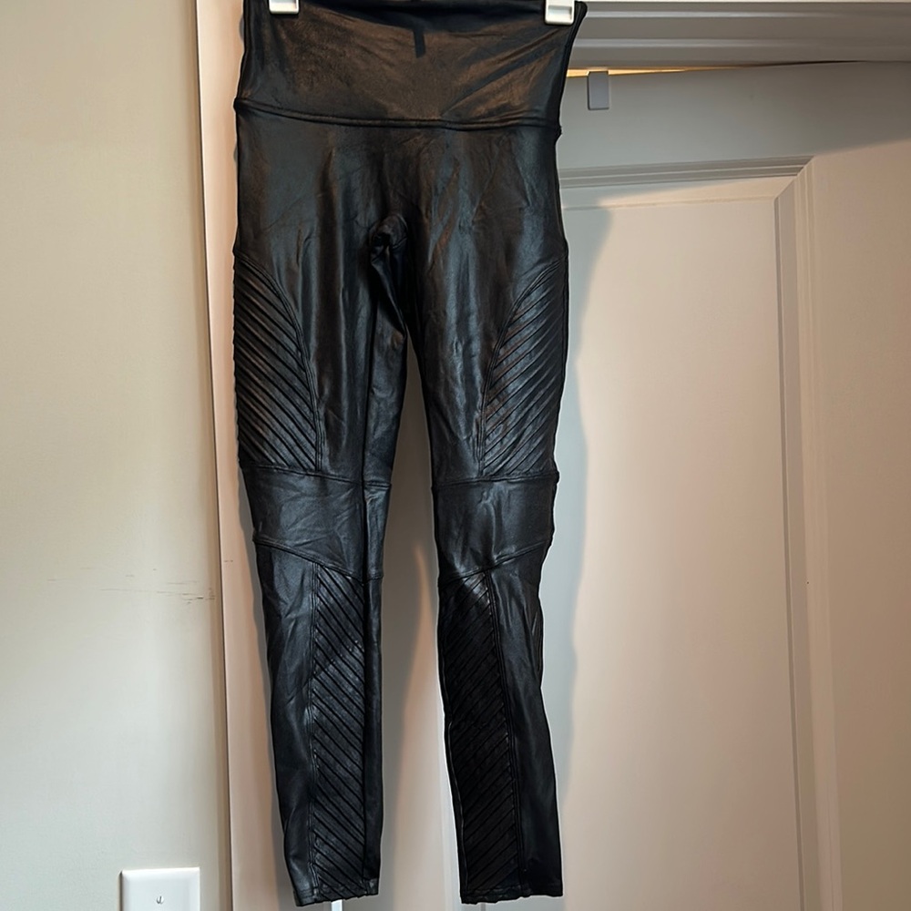 Spanx Faux Leather Moto Leggings